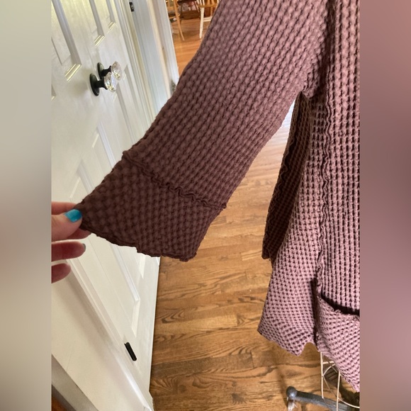 NWT FOCUS Waffle Swing Cardigan Jacket 100% preshrunk Cotton BROWN M… - Picture 13 of 13